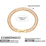 color: E238-Champagne Color Zircon Bracelet -17cm