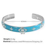 color: SZ191BES Blue Enamel Silver Bangle