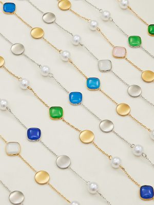 Dopamine Clear Opal Hand-Stitched Plastic Beads Long Necklace Temperament Entry Lux Quality Jewelry