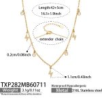 color: TXP282-Lightning Zircon Gold Necklace -42+5cm