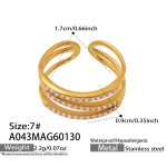 color: A043-Gold 5A Zircon Ring