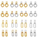 Square Pendant Stainless Steel Ear Clip Women's Advanced Oval Earrings Plated 18K Earrings