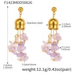 color: F1423-Natural Amethyst Tassel Earrings