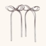 color: Bow Steel Color Stud Earrings MS-821