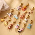 Cute Cartoon Three-Dimensional Bear Tiger Animal Series Lobster Buckle Pendant DIY Painted Ornament Accessories