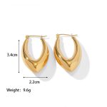 color: Oval Pointed Hollow Earrings Gold MS-007