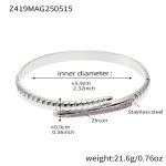 color: Z419-Steel Color Pink Zircon Bangle