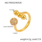 color: A817-Gold Ring / size: US 7