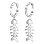 color: 2.5*12 Welded Ring Fishbone Steel Color Ear Cuff