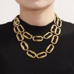High Polished Stainless Steel Rectangular Necklace Bracelet Jewelry Set PVD Gold Plated