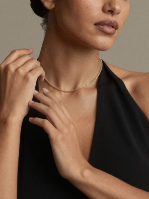 Metal Stainless Steel Twisted Chain Golden Bracelet Clavicle Chain 18K Gold Plating Simple Temperament Jewelry