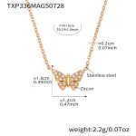 color: TXP336-Gold Butterfly Necklace 40+5cm