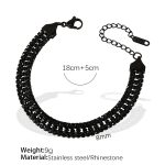 color: SL123BKB Black Rhinestone Black Bracelet