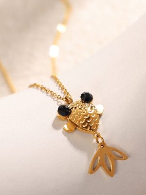 Lucky Koi Pendant Necklace New Cute Classic Style Fresh Temperament Female