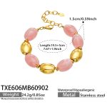 color: TXE606-Pink Color Resin Gold Bracelet -19.5+5cm