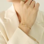 color: E311-Zircon Gold Bracelet -15+5cm