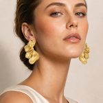 Ornament Personalized Three-Dimensional Petal Ear Accessory Stainless Steel Female Earrings