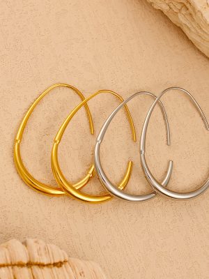 Stainless Steel French Style Ear Hook Curved Ear Hook DIY Earring Accessories Women's Earrings Gold Plated