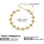 color: TXE617-White Zircon Gold Bracelet -17.5+5cm