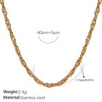 color: XL575G1.7MM Double-clasp Polished Chain