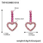 color: TXF455-Steel Color Red Zircon Earrings