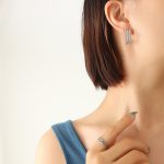 color: F608-Steel Color Three Twist Earrings