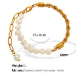 color: SL41 Freshwater Pearl Gold Bracelet