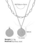 color: XL326 Double Layer Detachable Silver Necklace