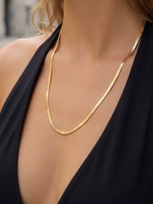 New Stainless Steel Snake Bones Chain Necklace Flat Snake Light Luxury and Simplicity Elegant Jewelry P559