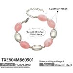 color: TXE604-Pink Color Resin Steel Color Bracelet -19.5+5cm