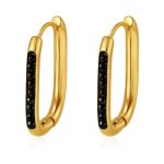color: MS-805B Gold Oval Black Rhinestone