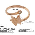 color: A767-Rose Gold Butterfly Ring -Size 7