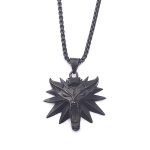 color: Wolf Head Black + Plated Chain
