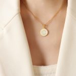 color: RP014-C Letter Gold Necklace -39+5cm