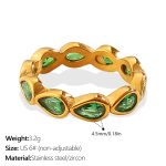 color: JZ173GNG6 Green Zircon Drop Ring