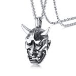 color: Silver Bull Horn +60cm Stainless Steel Chain