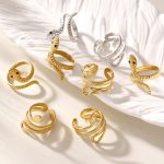 Stainless Steel Snake Ring Open Ring Birth Year Hand Jewelry Rings