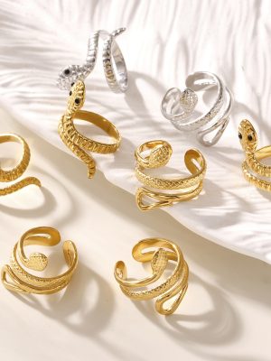 Stainless Steel Snake Ring Open Ring Birth Year Hand Jewelry Rings