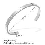 color: SZ220WES White Rhinestone Silver Bangle