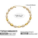 color: TXP601-Bone Color Resin Gold Necklace -42+5cm
