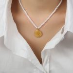 color: P403-Pearl Necklace -38+5cm