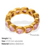 color: JZ171PKG6 Pink Zircon Heart Ring