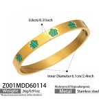 color: Z001-Green Acrylic Gold Bangle