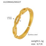 color: A133-Gold Ring / size: Open Adjustable