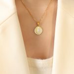 color: RP014-U Letter Gold Necklace -39+5cm