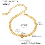 color: TXE525-C Style Gold Bracelet 17.5+8cm
