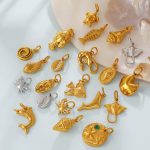 Holiday Ocean Series Conch Shell Diverse Creatures Pendant Plated 18K Gold DIY Accessories