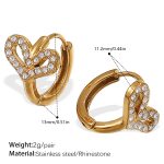 color: EH1148WEG White Rhinestone Small Hoop Earrings