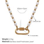 color: XL525WEG Freshwater Pearl Gold Necklace
