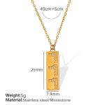 color: XL306 White Rhinestone Numbers 1 Gold Necklace